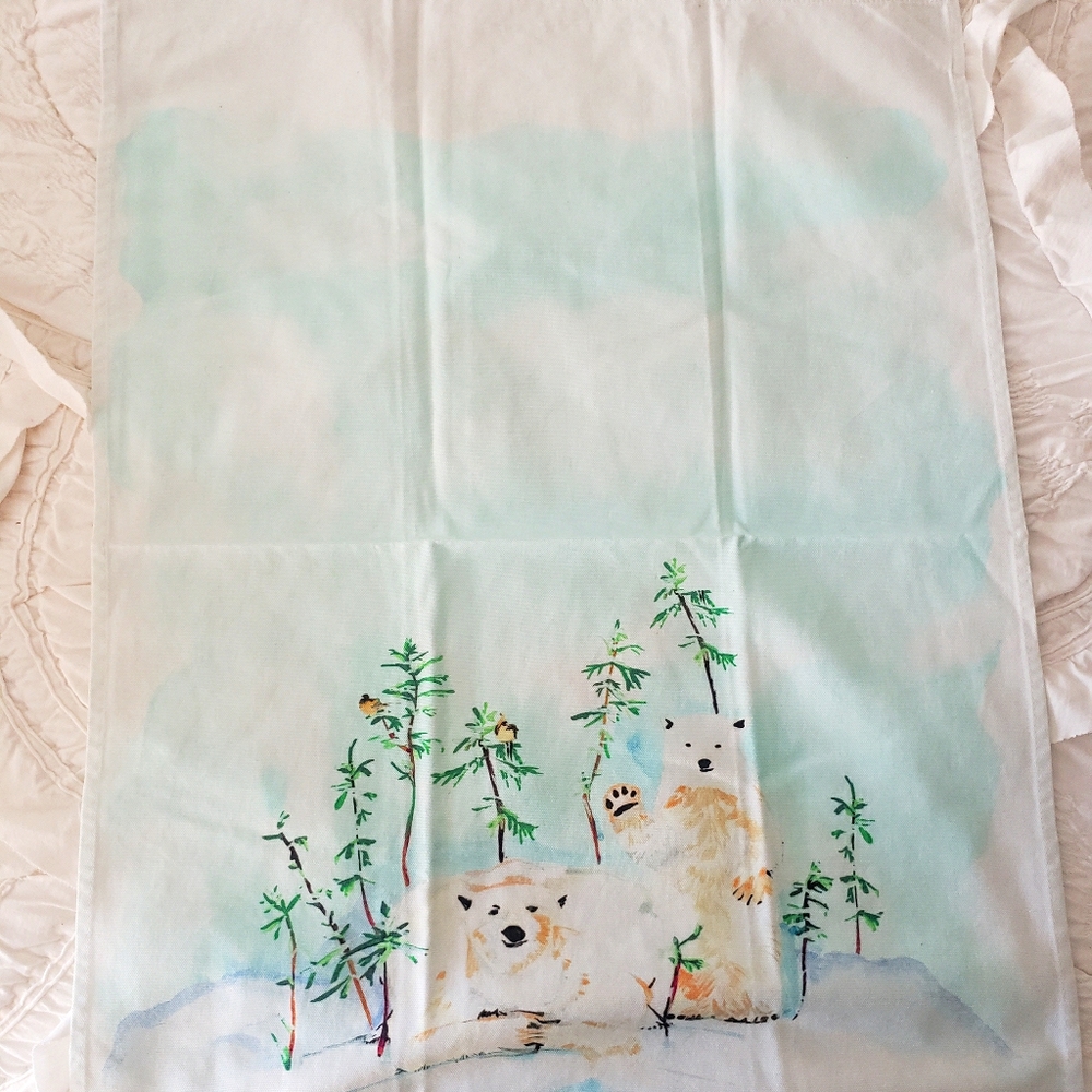 {anthropologie} Winterland Polar Bear Tea Towel